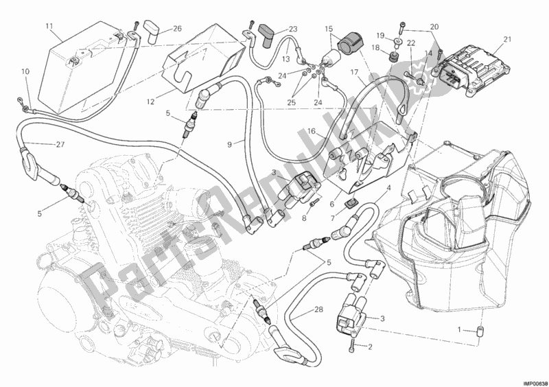 Alle onderdelen voor de Accu van de Ducati Monster 1100 ABS USA 2010